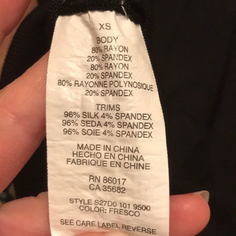 BEBE Black Stretchy Silk Top Party Dress - Picture 11 of 11